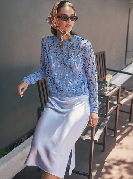 Pointelle Sweater and Satin Cami Dress Set