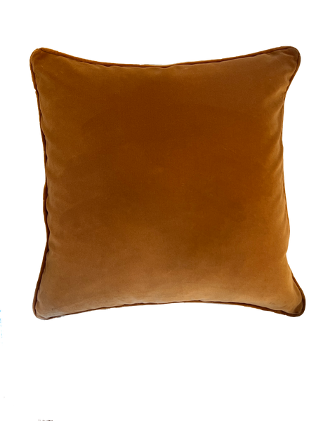 Floral Pillow Backed in Velvet