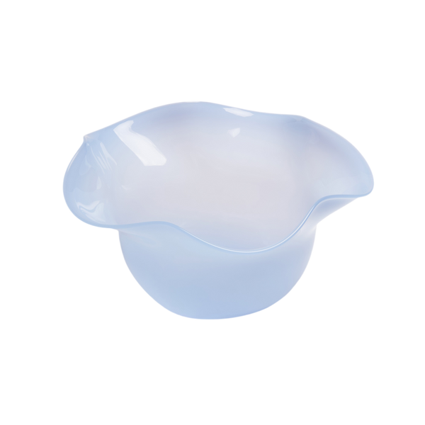 The Antonia Murano Ruffle Bowl in Blue