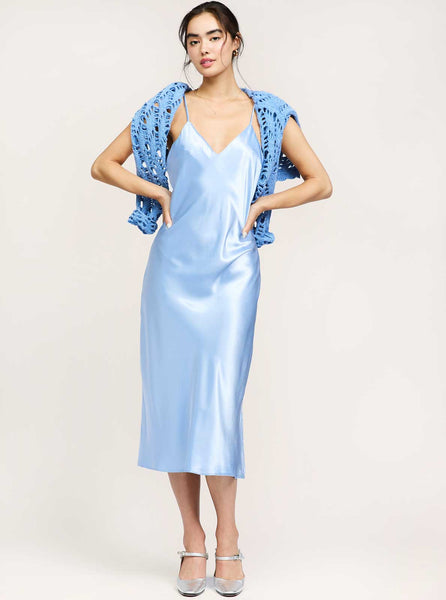 Pointelle Sweater and Satin Cami Dress Set