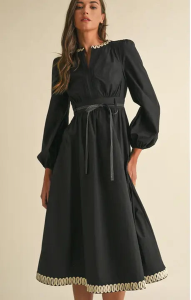 Embroidered Midi Dress