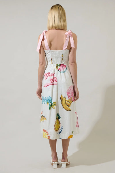 Zahra Island Tyra Smocked Midi Dress