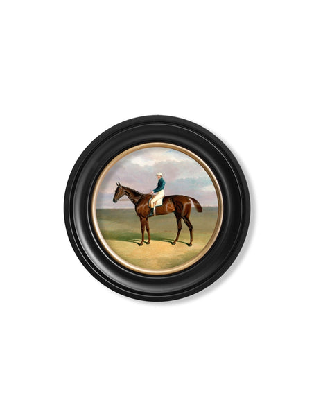 C.1840 Horse and Jockey - Round Frame