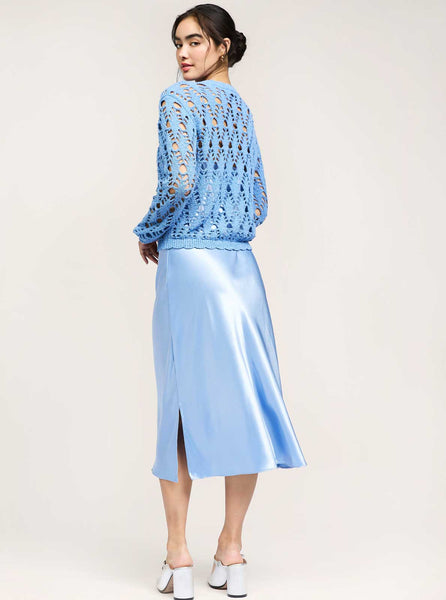 Pointelle Sweater and Satin Cami Dress Set