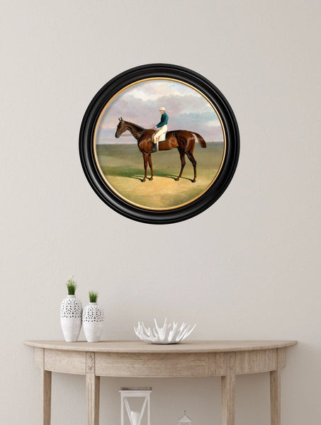 C.1840 Horse and Jockey - Round Frame