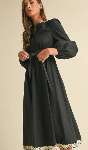 Embroidered Midi Dress