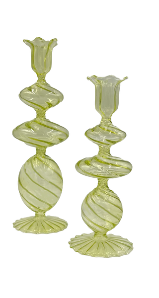Swirl Glass Candlesticks
