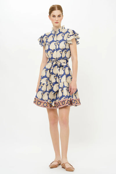 Ruffle Collar Button Mini Dress