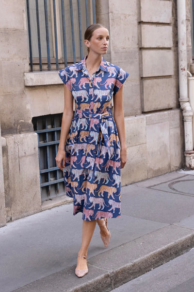 Belted Shirt Dress in Raj