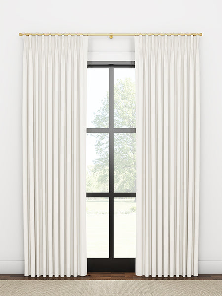 Quick Ship 3 Finger French Pleat Drapery In White Linen
