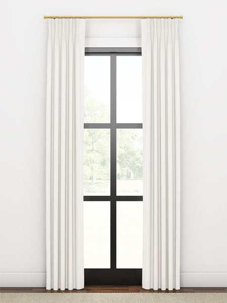 Quick Ship 3 Finger French Pleat Drapery In White Linen