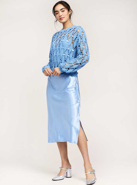 Pointelle Sweater and Satin Cami Dress Set