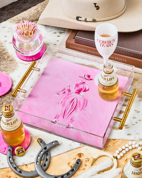 Mustang Sally Acrylic Tray with Gold Handles