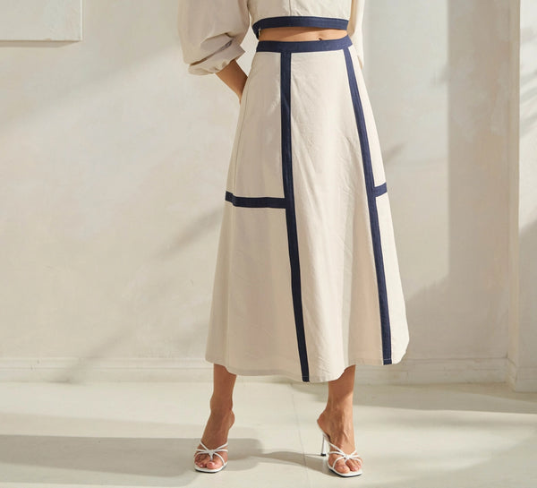 Carla Contrast Trim Top & Skirt Set