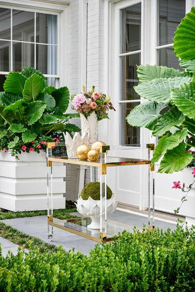 Acrylic And Gold Bar Cart