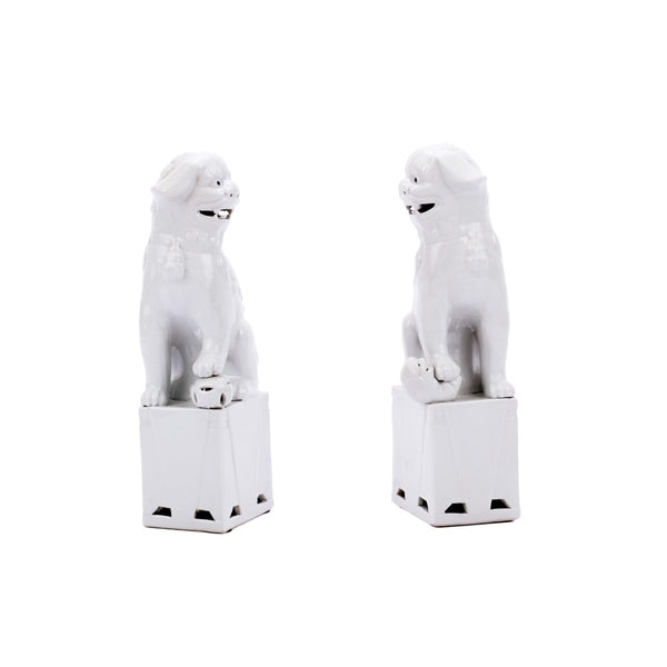 Porcelain Sitting Foo Dog Pair