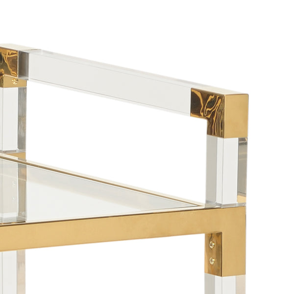 Acrylic And Gold Bar Cart