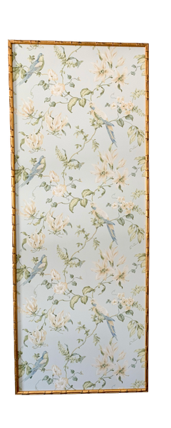 Chinoiserie Wallpaper Panel in Gold Bamboo Frame