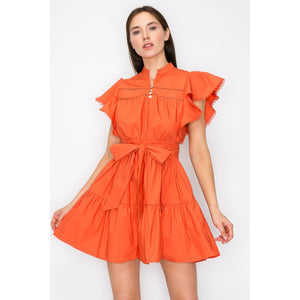 McKenzie Flutter Sleeves Dress