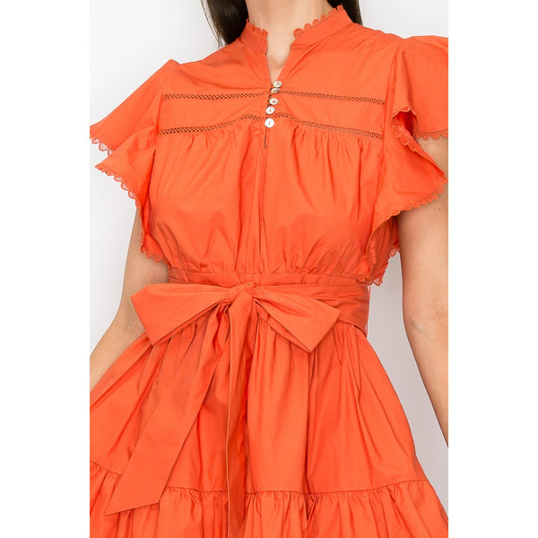 McKenzie Flutter Sleeves Dress