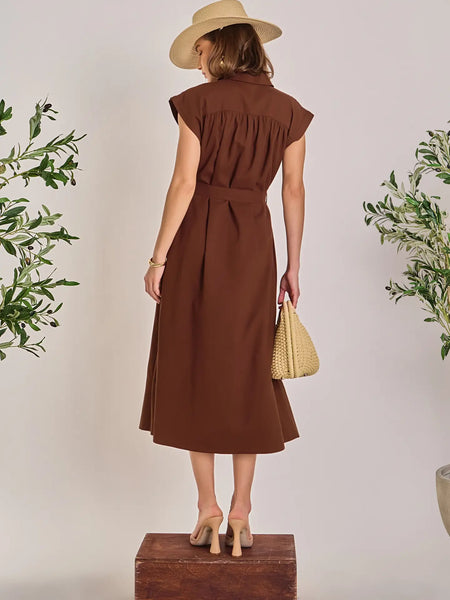 Hazel Belted Midi Dress