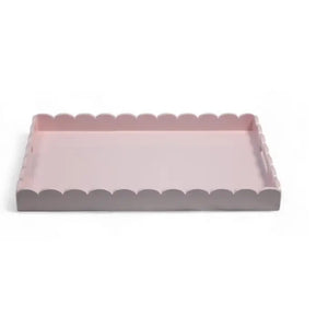 Scalloped Lacquer Soft Pink Tray