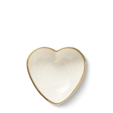 Cream Ribbed Heart Dish