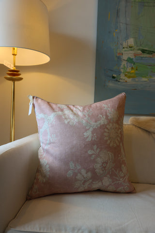 Floral Backed in White and Pink Pillow
