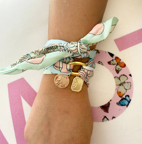 Scarf Charm Wrap Bracelet - Coin