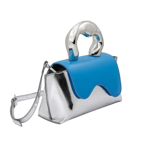 Akari Blue Recycled Vegan Top Handle Bag