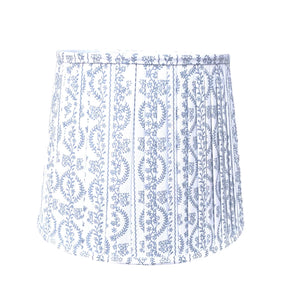 Pleated Lampshade in Trellis Soft Blue/White