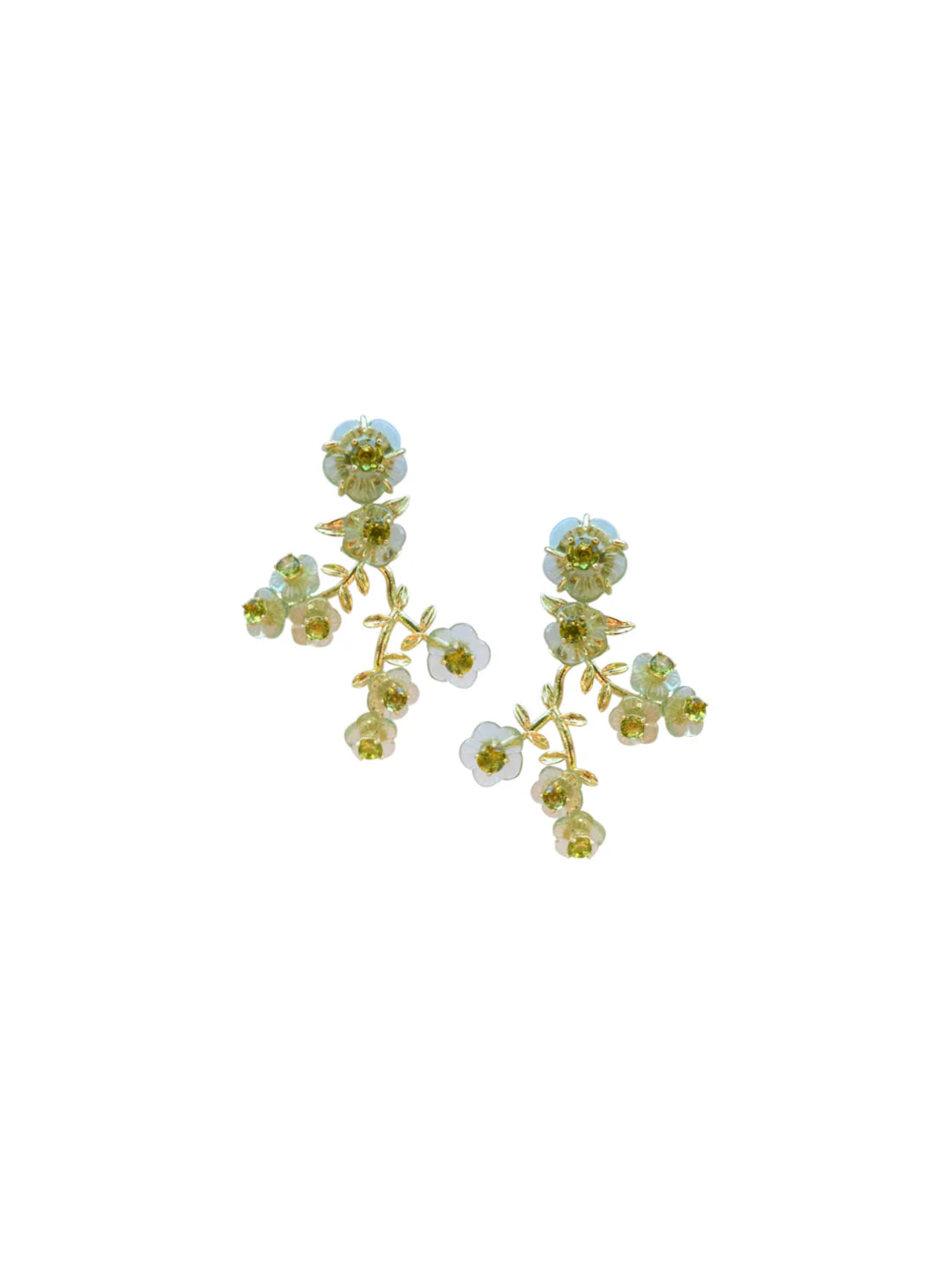 Garden Greens Chinoiserie Vine Earrings