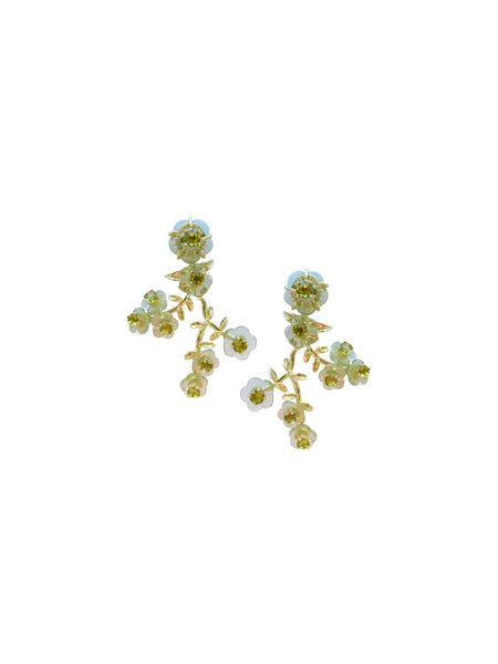 Garden Greens Chinoiserie Vine Earrings