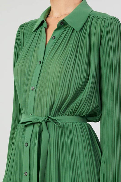 All Over Pleated Button Down Shirt