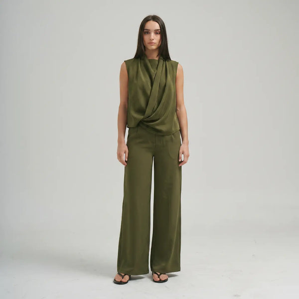 Olive Drape Top