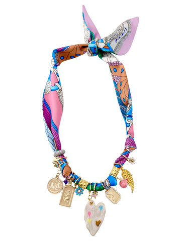 Fallon Multi Charm Scarf Necklace