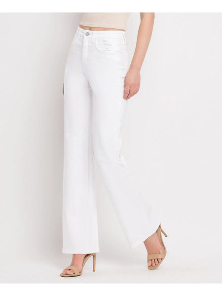 High Rise Flare White Jean