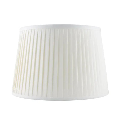 Knife Pleat Drum Linen Lamp Shade in Eggshell