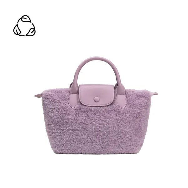 Winnie Lavender Sherpa Top Handle Bag