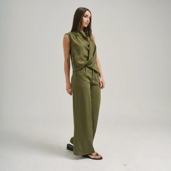 Olive Drape Top