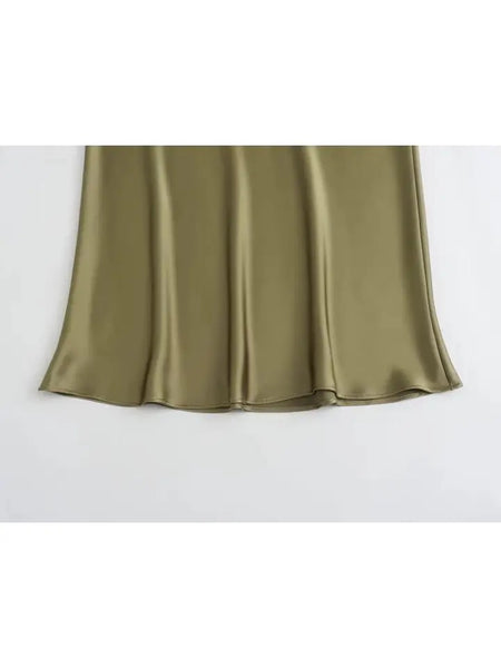 Maeve Satin Midi Skirt