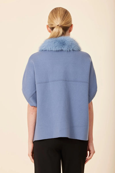Faux Fur Trimmed Cocoon Cardigan