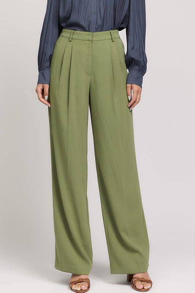 Olive Pintucked Trouser