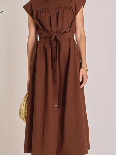 Hazel Belted Midi Dress