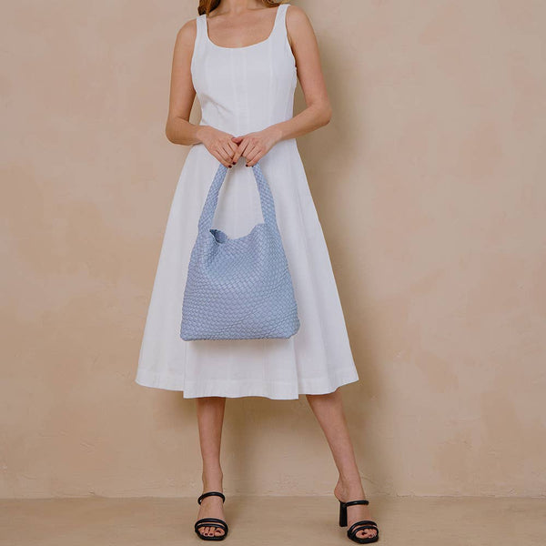 Johanna Blue Large Recycled Vegan Shoulder Bag