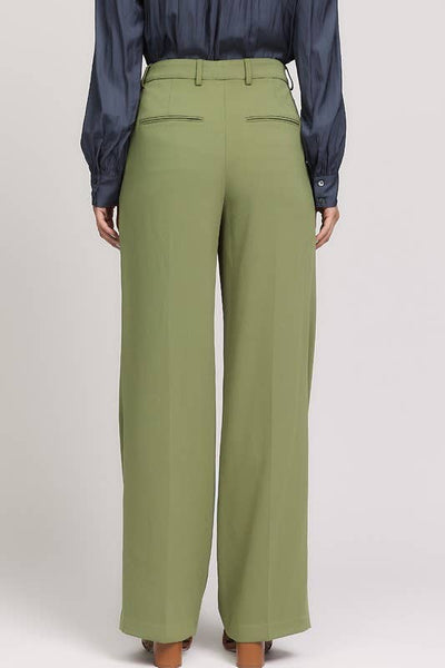 Olive Pintucked Trouser