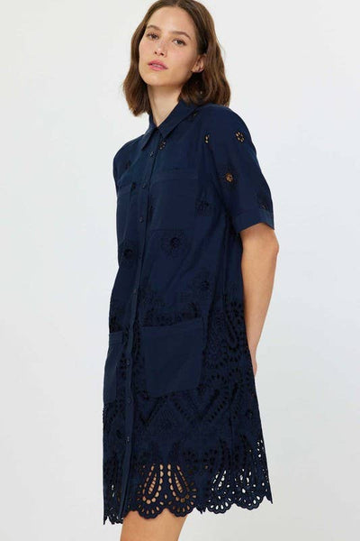 Eyelet Embroidered Shirts Dress