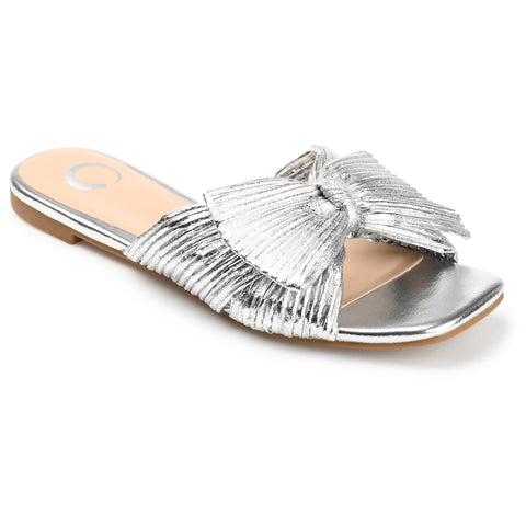 Serlina Pleated Slide Sandal in Foil