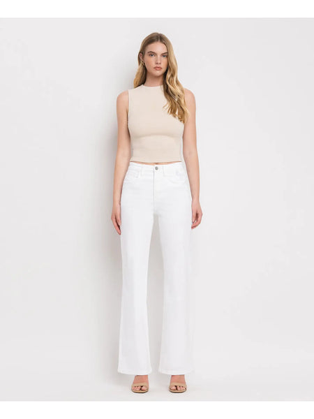 High Rise Flare White Jean