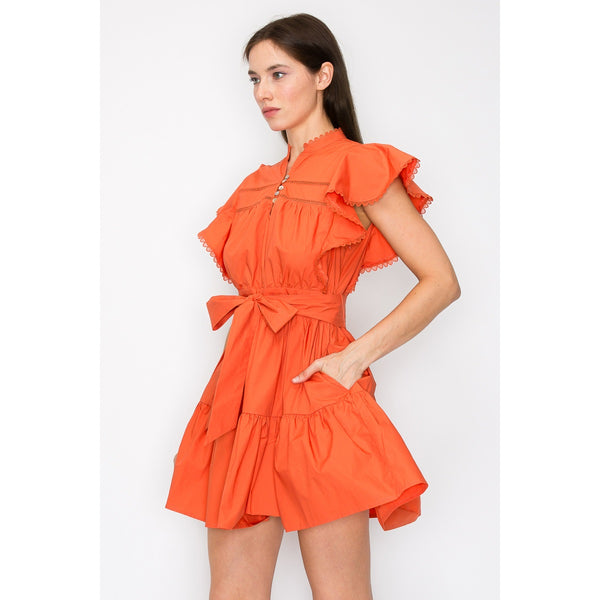 McKenzie Flutter Sleeves Dress